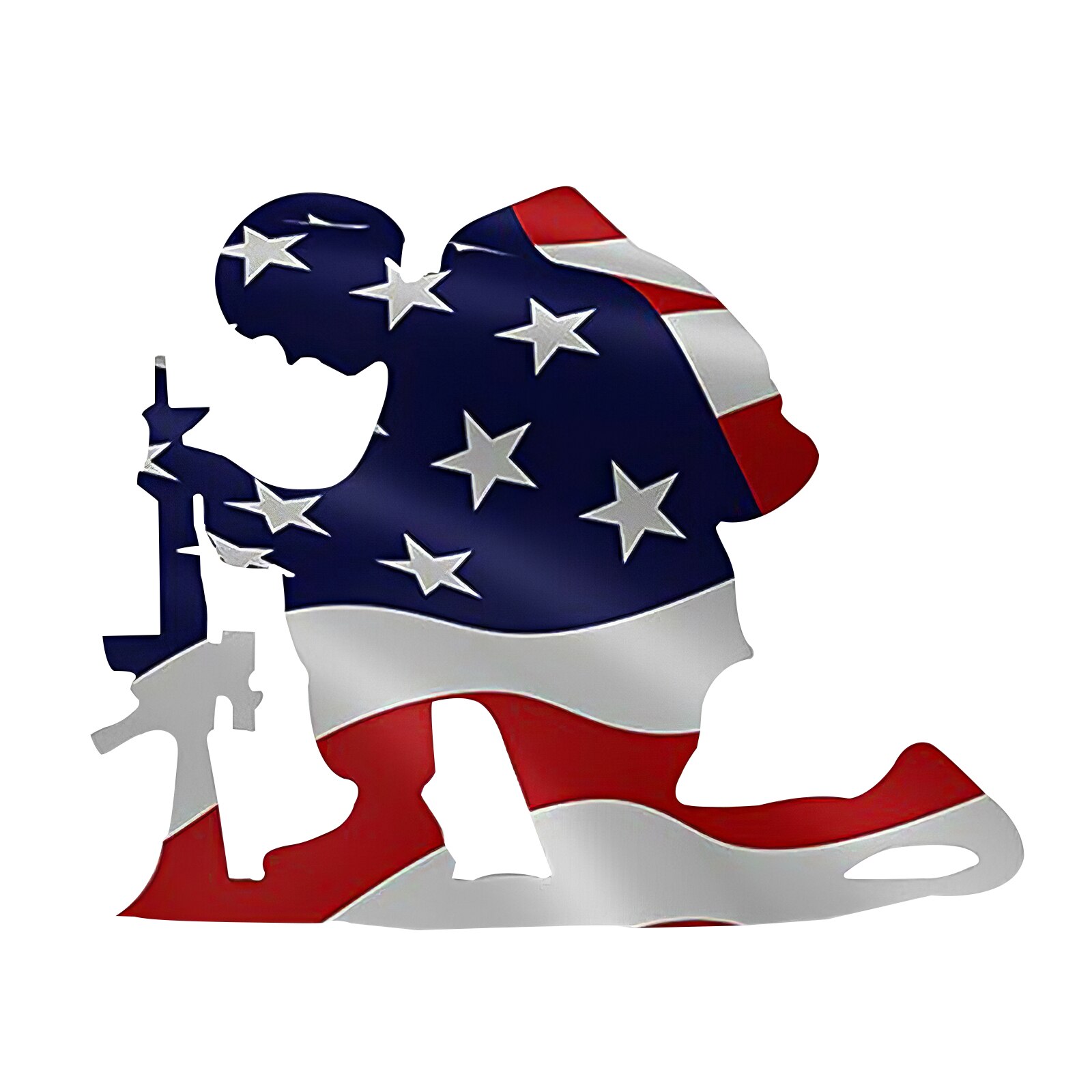 Lightweight Kneeling Soldier Decoration Acrylic Soldier Artistic Sculpture Soldier Weathered Garden Kneeling Soldier Statue Flag