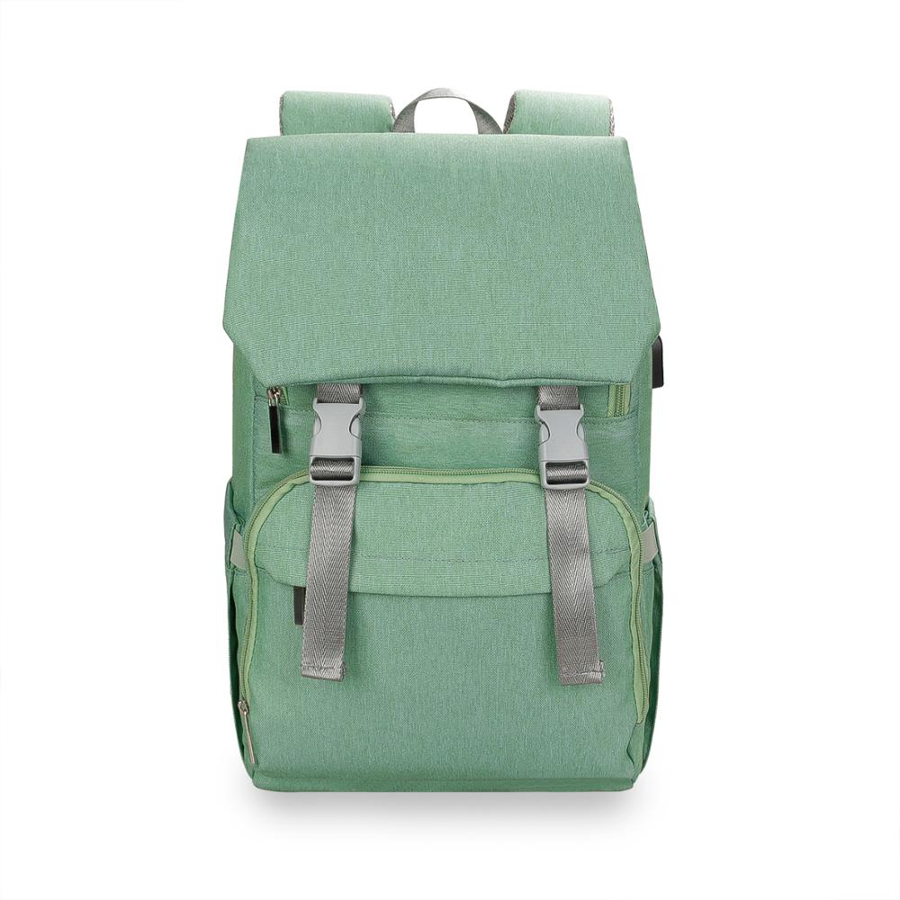 Sac à couches imperméable Oxford | Sac à dos de voyage de grande capacité, sac de maternité pour bébé, sac à dos pour maman et papa avec chargeur USB,: GREEN