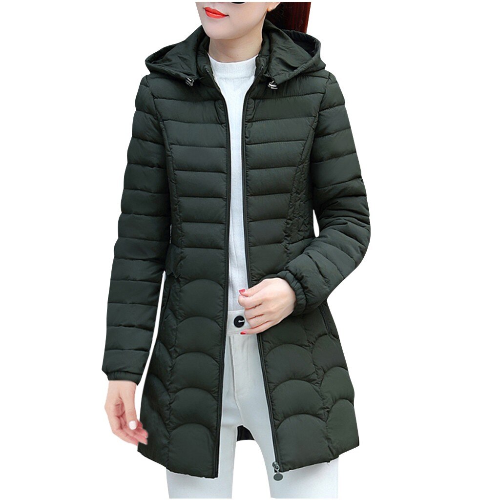 Female Jacket Autumn Women Outwear Classic Overcoat Women Clothing Winter Warm Cotton Long Sleeved Overcoa: Army Green / 4XL