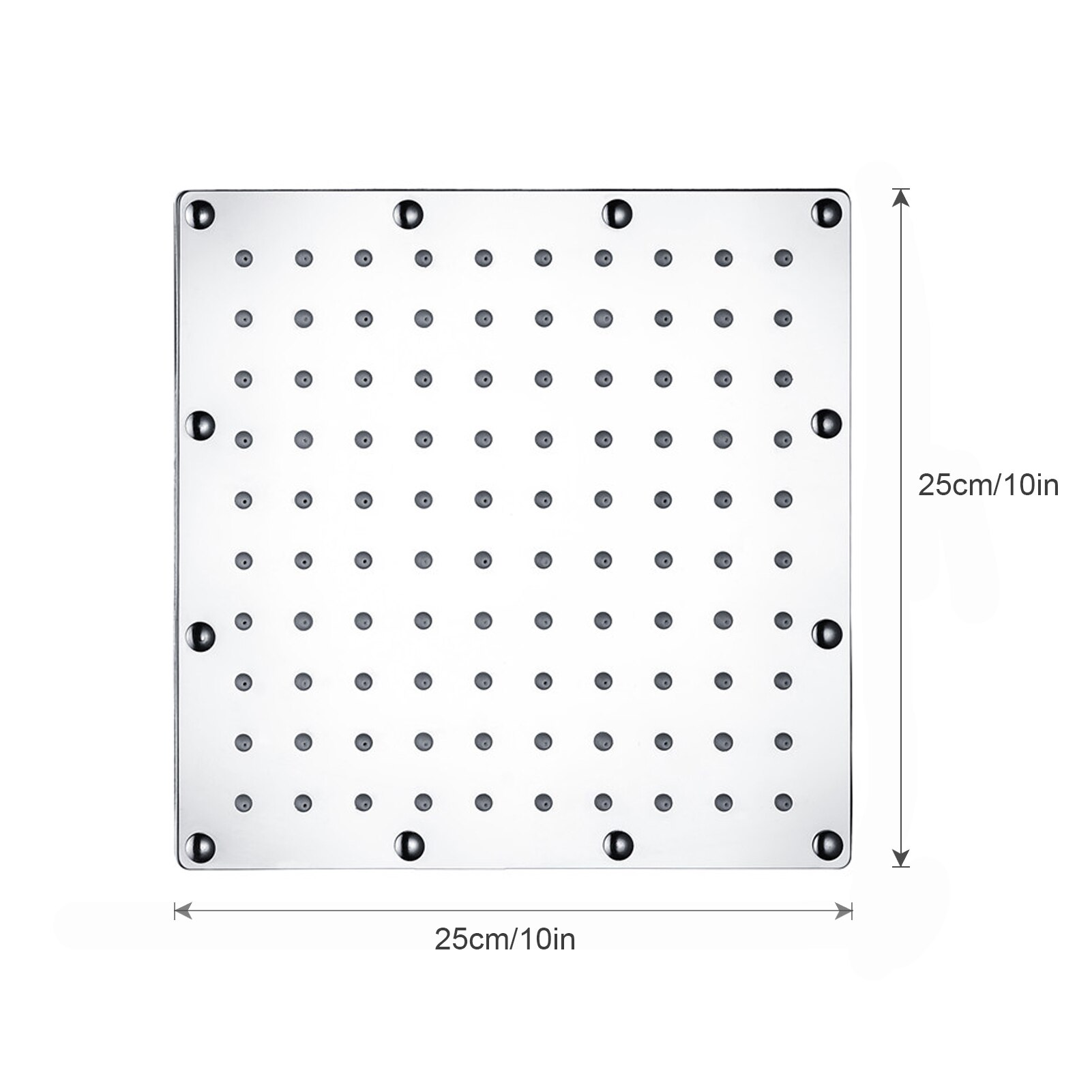 10 inch LED Rainfall Shower Head Square Shower Head Automatically Colorful Flashing Lights Showerhead for Bathroom