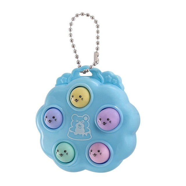 Mini jeu de Hamster à main, Machine à Fidget, Super mignon, sac , pendentif clé, jouet de décompression du bout des doigts: Blue