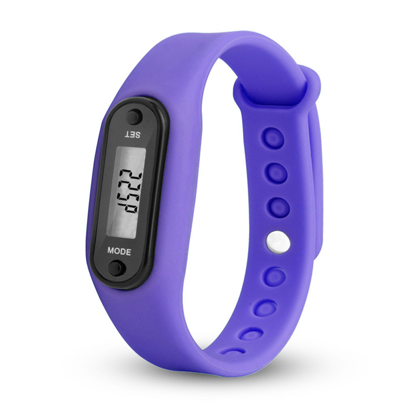 Fitness Tracker LCD Silicone Wrist Pedometer Run Step Walk Distance Calorie Counter Wrist Adult Sport Multi-function polar Watch: Purple