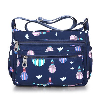 Women Solid Color Zipper Waterproof Nylon Shoulder Bag Floral Crossbody Bag Bolsa feminina: 1