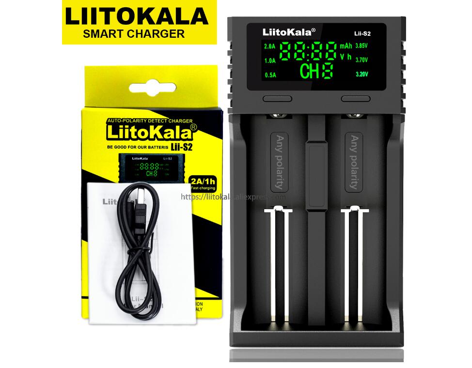 Liitokala Lii-500 Lii-PD4 Lii-500S Lii-PL4 Lii-S4 Sbattery Charger 18650 21700 26650 AA Charger 18350 18500 17500 25500 battery: Lii-S2 Charger