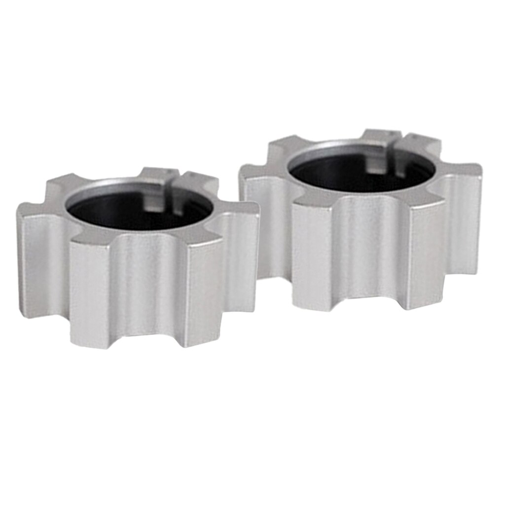 2 Stuks 2 ''Barbell Klemmen 50Mm Gewicht Bar Spin Lock Halter Clip Hardware Zilver