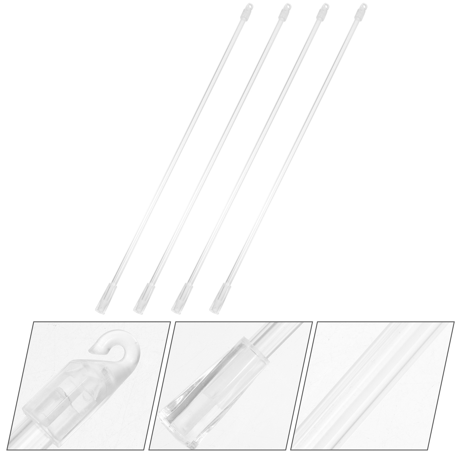4 Sets Blind Rod Rotating Hook Handle Transparent Accessories Curtain Vertical Window Blind Tilt Replacement Window