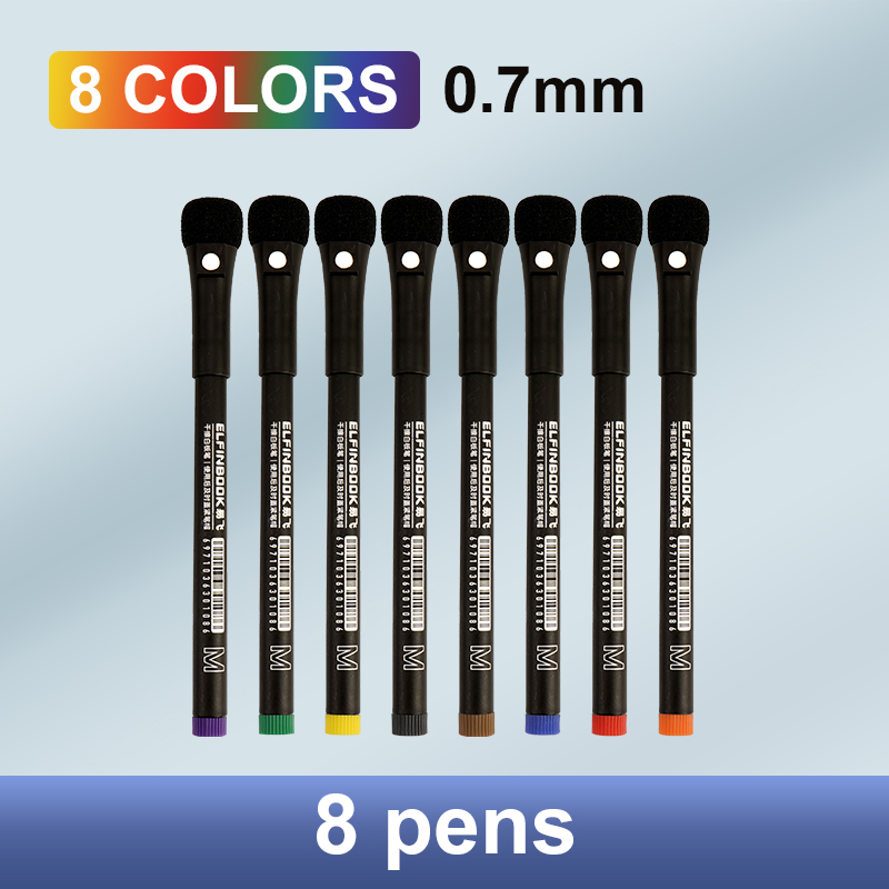 8 farger 0.5mm magnetiske whiteboardpenner med tørrslett, kontor, skole, hvit tavle, skrivesaker, ekstra fin spiss, fargepenner: Rød