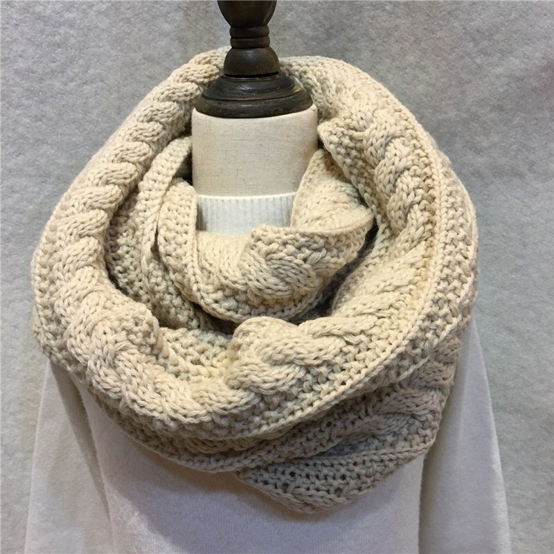 Winter Cable Knitted Infinity Scarf Unisex Lovers – Grandado