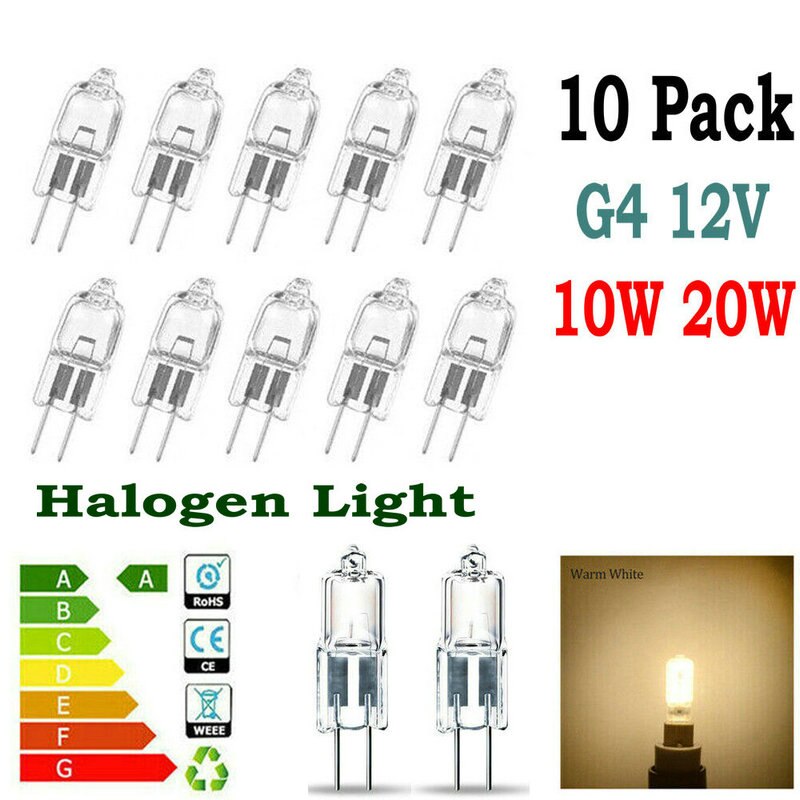 10 stücke G4 10/20/35/50 W Halogen Dimmbare Kapsel Glühbirne Ersetzen Licht Lampen Perlen AC 12V Warm Weiß Innen halogen G4 Lampe