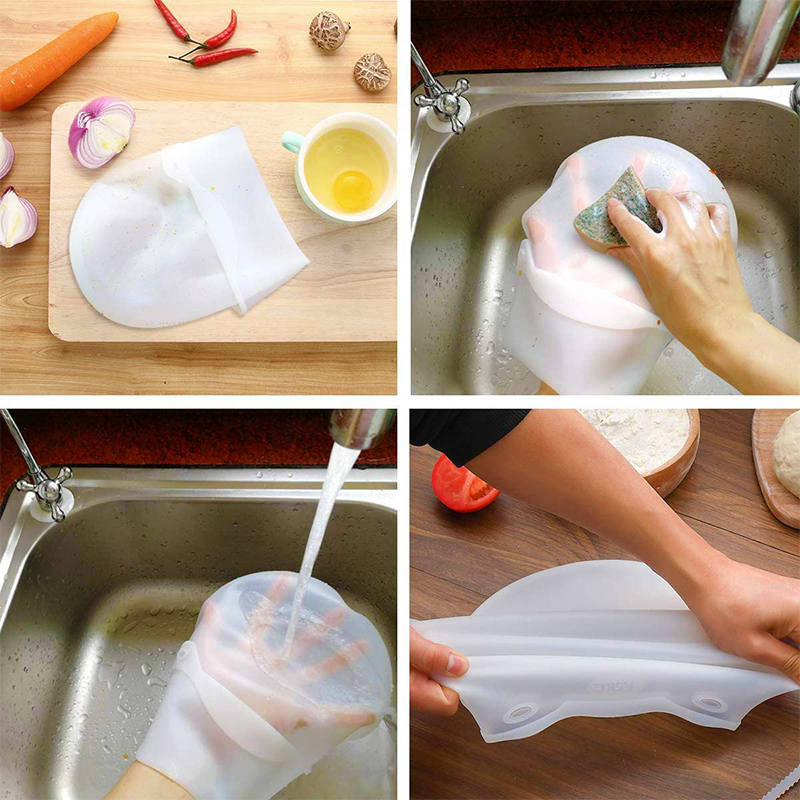 Magischer Silikon-Teigbeutel zum Kneten, Küchenmehl-Mischbeutel, vielseitiger Teigmixer für Brot, Gebäck, Pizza, Backgeschirr, Kochutensilien