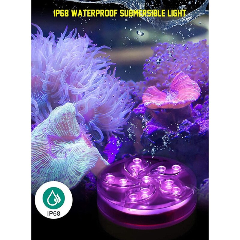 Submersible LED Pool Lights,11 Leds Underwater LED Pond Lights With RF Remote,IP68 Waterproof,Decor Light For Aquarium
