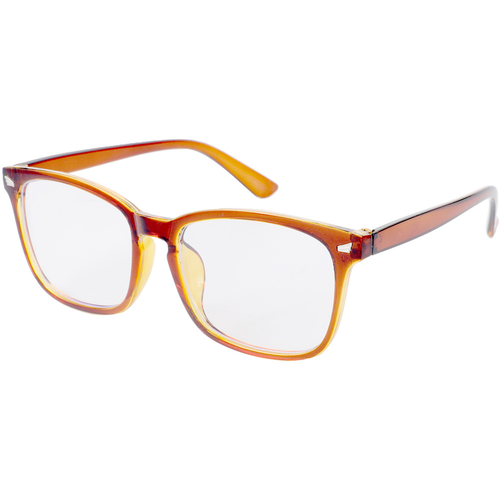 Gafas clásicas con bloqueo de luz azul, gafas cuadradas para ordenador, montura de gafas para Nerd, gafas antirayos azules para juegos de ordenador: Castaño