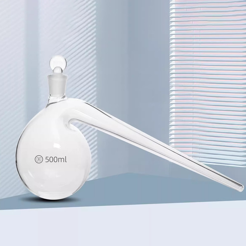 Lab Glass Retort Distillation Flask Retort Bottle with Curved Neck