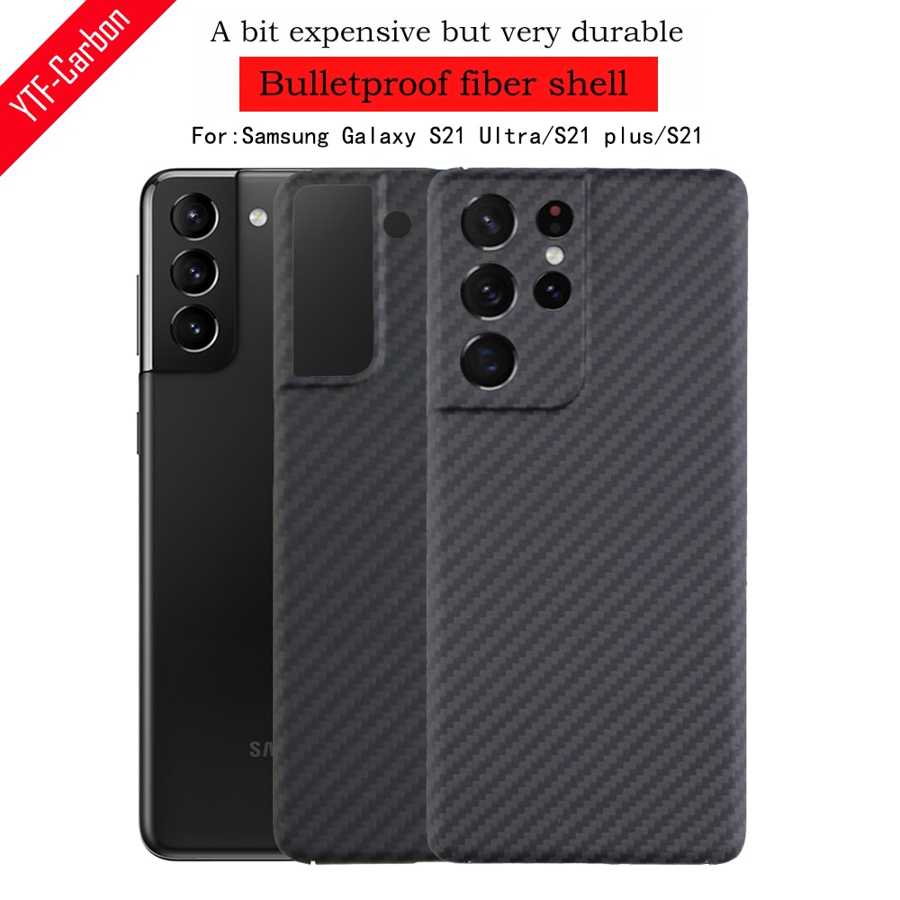 YTF-carbon carbon fiber phone Case For Samsung Galaxy S21 Ultra Ultra-thin Anti-fall business cover Galaxy S21 puls shell