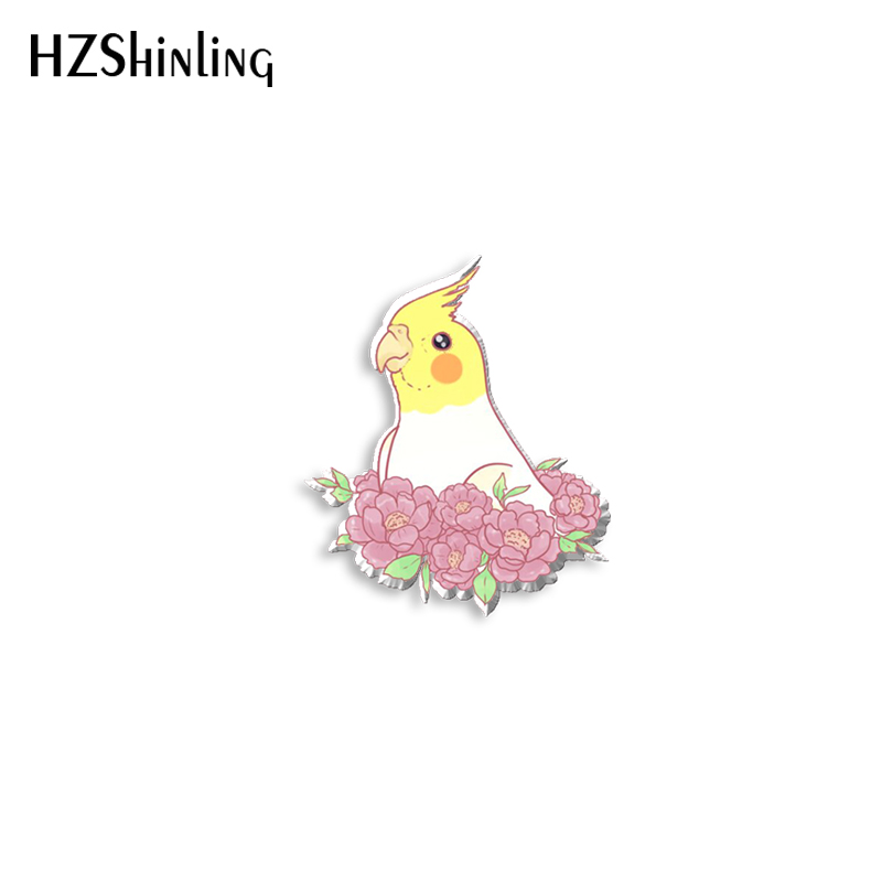 Pin de solapa acrílico con flor nueva, Pin de cierre de mariposa epoxi Sakura Finch, broche de mariposa hecho a mano, 2022: Color amarillo dorado claro