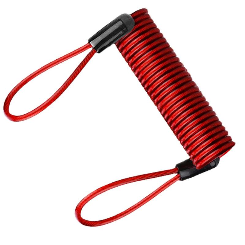 120cm Motorcycle Scooter Disc Lock Reminder Cable Anti Theft Protection Disc Lock Cable Security Steel Wire Spring Helmets Lock