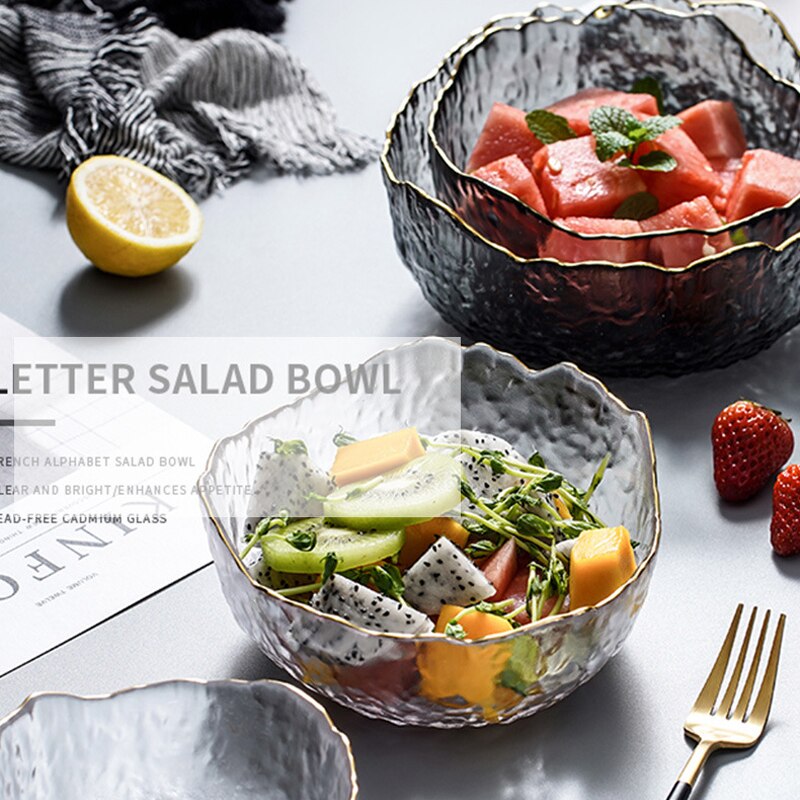 Fruktsallad ramen glasskål söt blandning ris spannmål soppa skålar ställa glass dessert skål kök hushållsservis