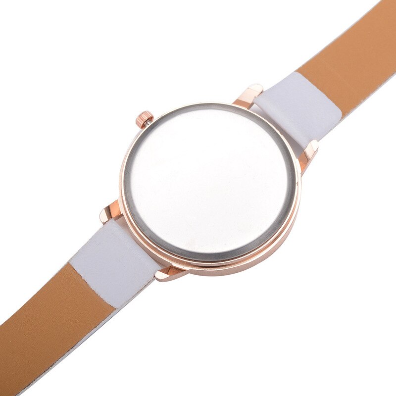 1 Pc Dames Horloges Vrouwen Gedrukt Bloem Polshorloge Luxe Casual Quartz Lederen Polshorloge Mode Vrouwelijke Jurk Klok