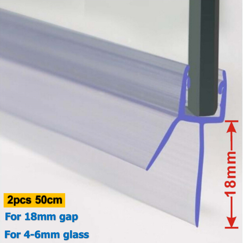 Listwa uszczelniająca do ściany prysznicowej Drzwi PVC Listwy uszczelniające do wanny Prysznic do szkła 4-6 mm 18 mm 20 mm Szczelina Bezklejowa wodoodporna uszczelka # 50: Ciemnoszary