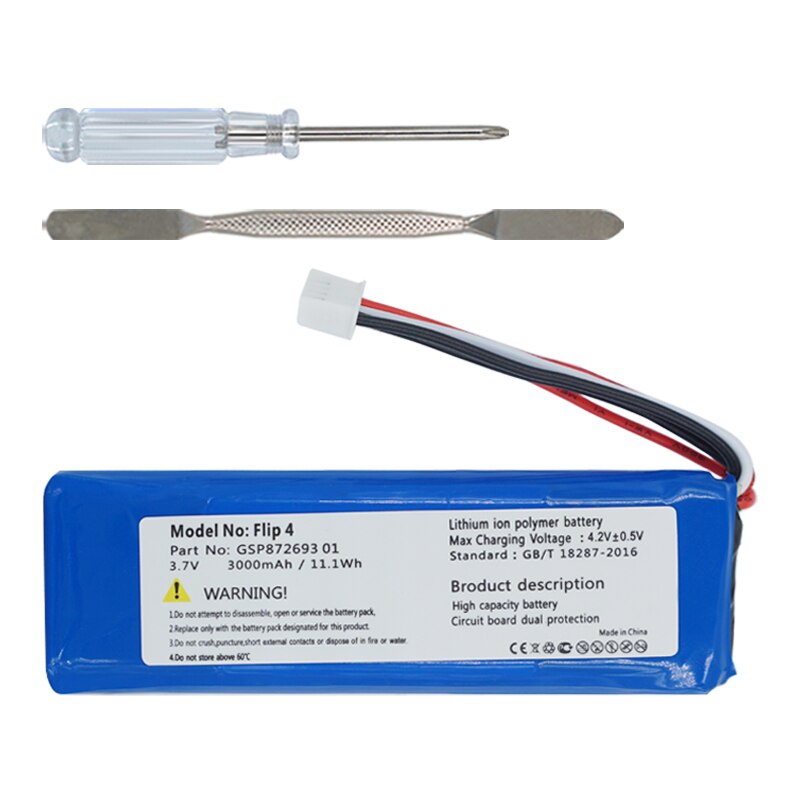 Gsp872693 01 3.7v 3000mah bateria para jbl flip 4/flip 4 baterias de edição especial