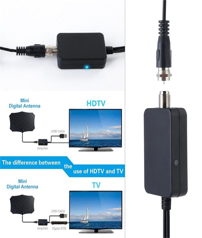 Hiljainen usb tv antenni vahvistin digitaalinen hd dvbt 2 signaalivahvistin tv antennille