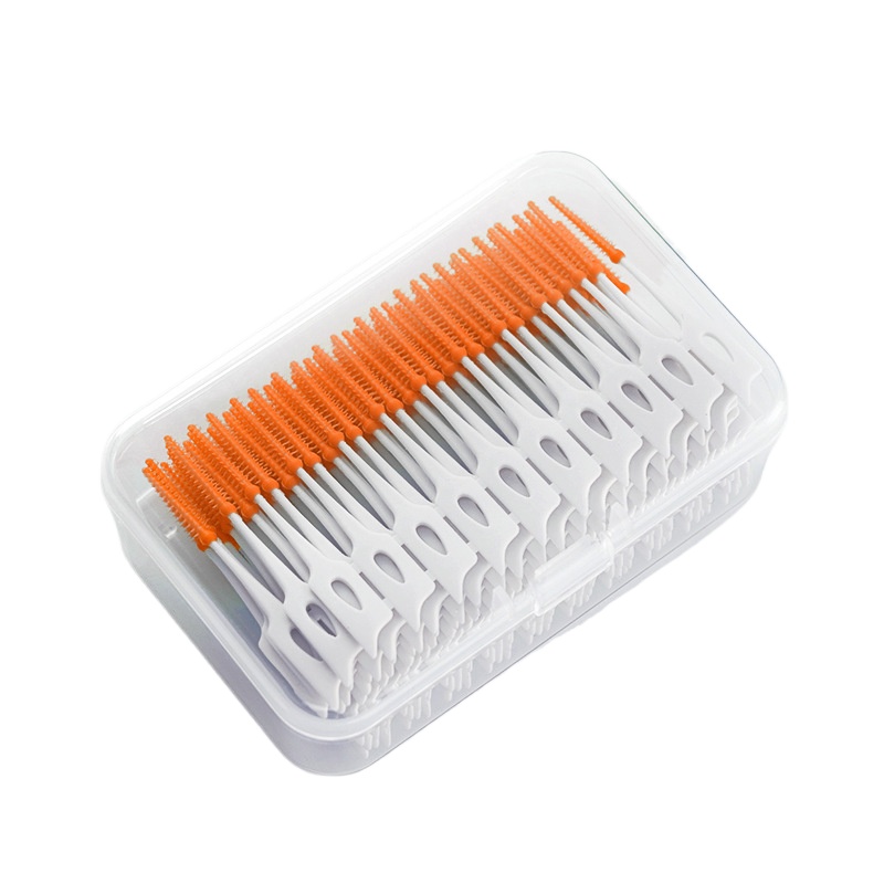 Brosse interdentaire en Silicone, 200 pièces/boîte, brosses de nettoyage dentaire Super douces, nettoyeur de dents, fil dentaire, cure-dents, outils de soins bucco-dentaires