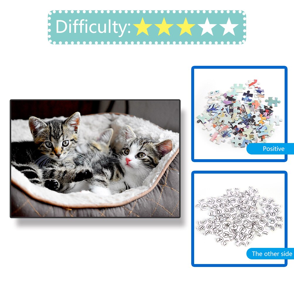 1000 pièces bricolage chat/tigre/Lion image Puzzles apprentissage éducatif puzzle assemblage jeu jouet enfants salon décoration