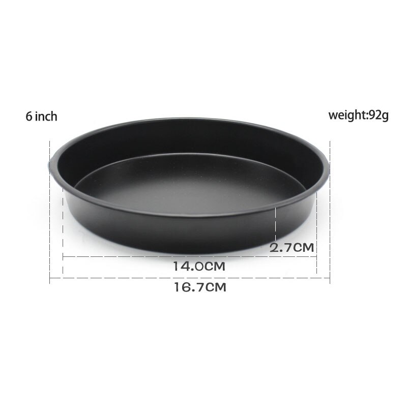 6/8/9 tums kolstål non-stick pizzaplåt tallrik tallrik form bakform bakform rund djup tallrik pizza pan hem bakplåt bakform