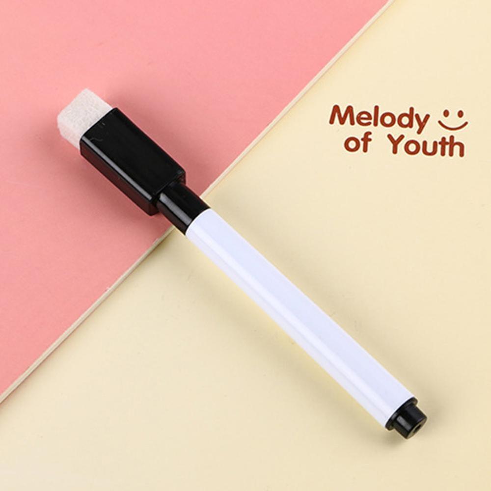 10pcs Black School classroom Whiteboard Pen Dry White Built pen In Eraser children's Student Board drawing Markers Z3G5