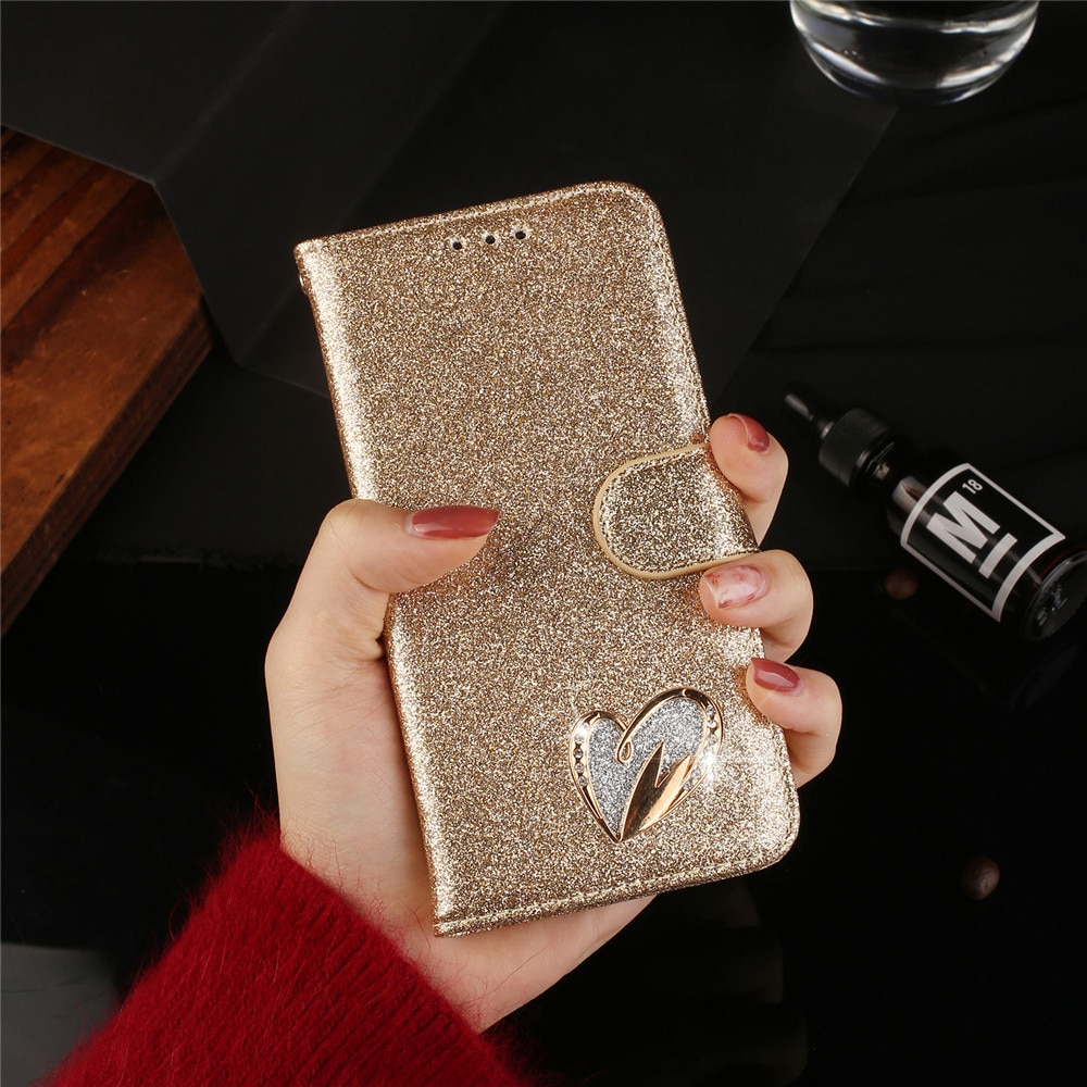 Love Jewell Case For Samsung Galaxy A50 A40 A70 A20E Glitter Bling Leather Flip Case For Samsung A 50 A30S 20E Phone Cover