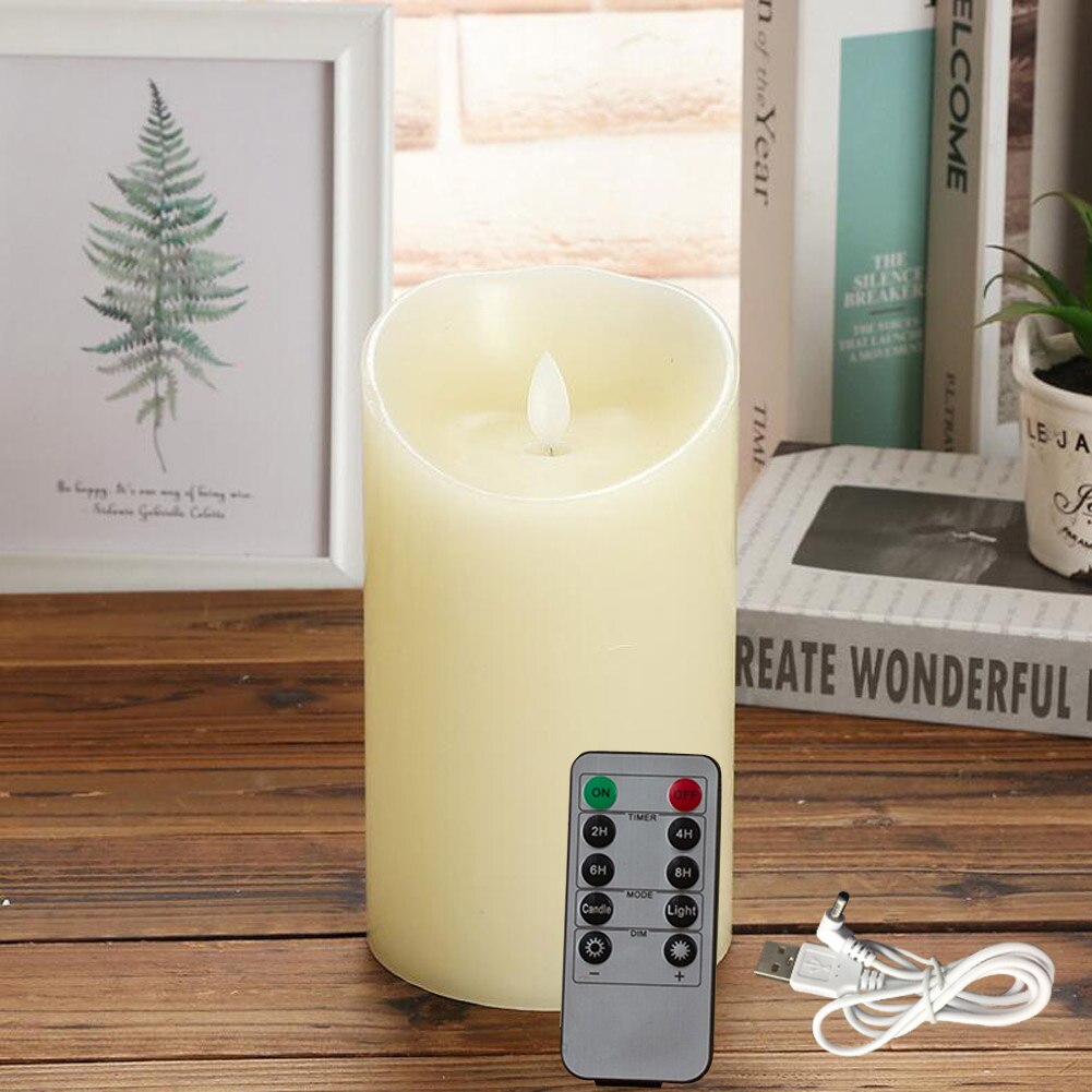 Rechargeable Flameless Candles Lights, LED Candles Light Smooth Flickering Candle Light with Timer Remote Control for Home Decor: 1pcs 7.5x15cm