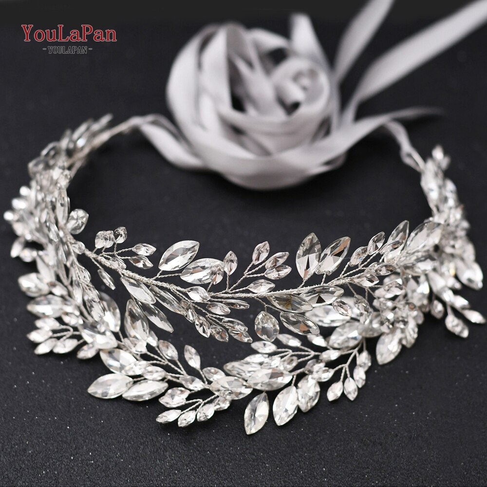 YouLaPan SH304 Handgemachte Strass Gürtel Silber Hochzeit Kleid Gürtel Schärpe Stirnband Prom Abendkleider Zubehör für Frauen: grau Schleife
