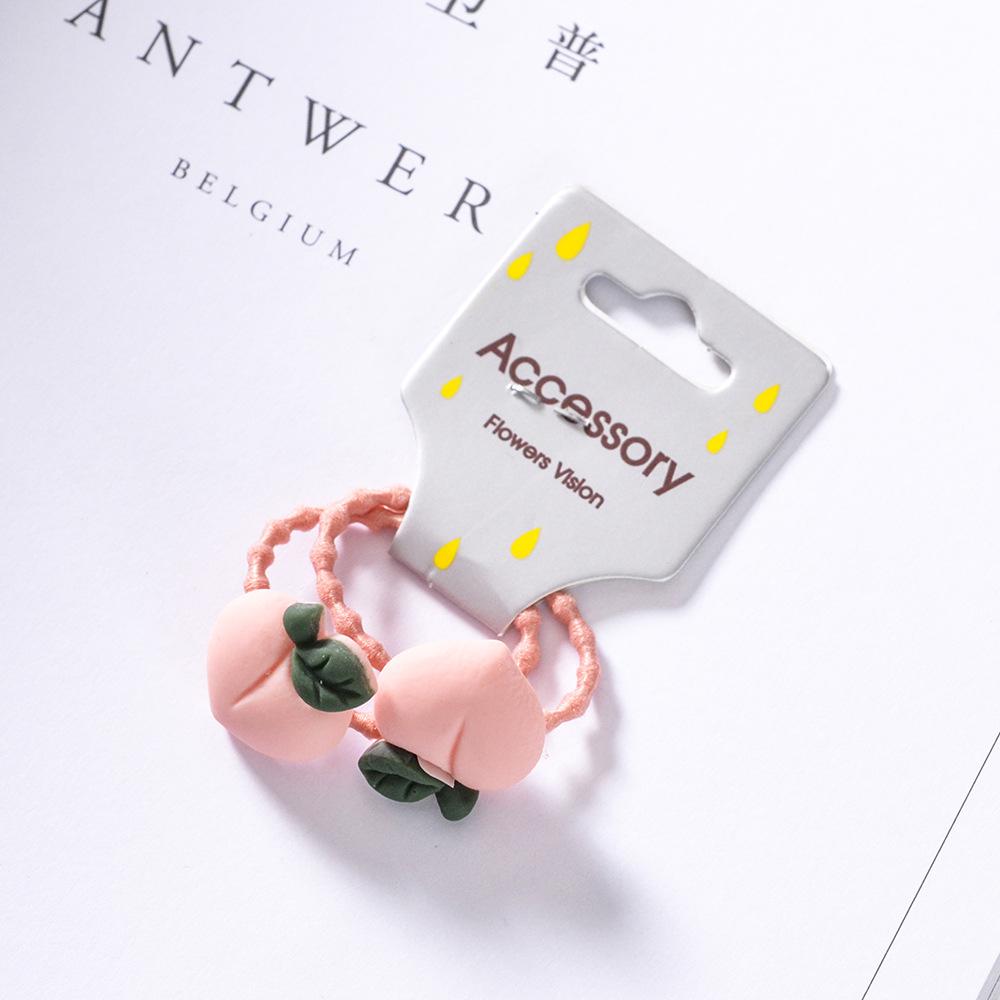 ¡Novedad de ! 2 bandas elásticas para el pelo de frutas y verduras, accesorios para el pelo de la serie para niñas y niños, tocados: A Peach