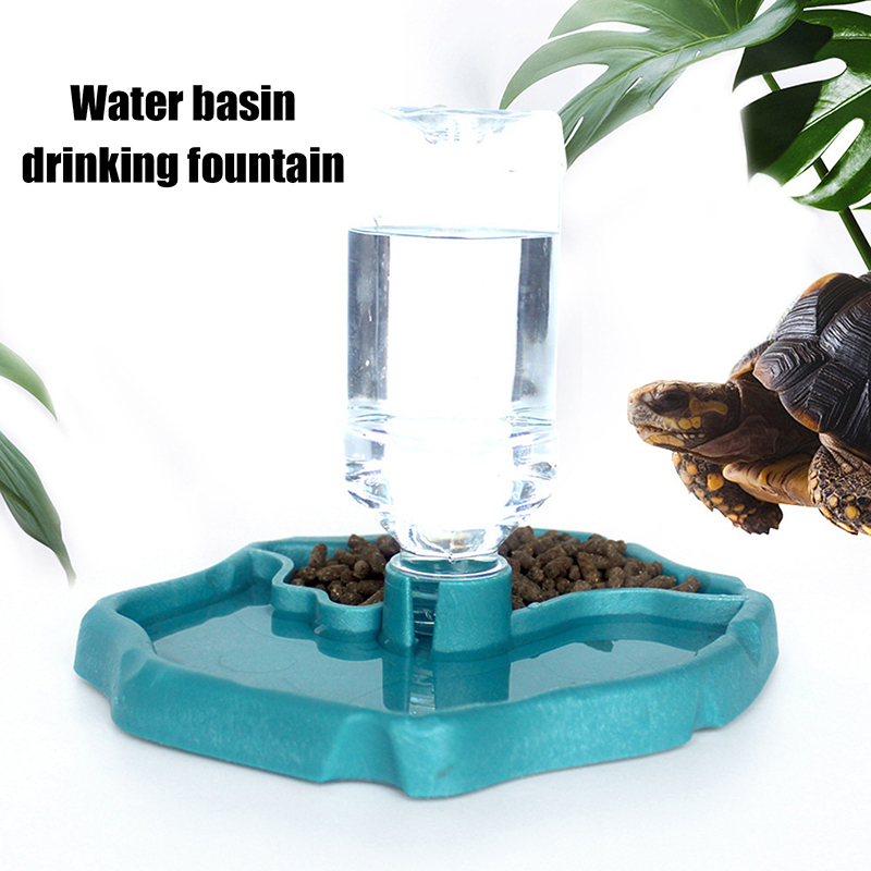 Voerbak voor reptielen, automatische waterbak, voerbak voor schildpadden, kleine voerbak voor reptielen en amfibieën, verwijderbare voerbak voor huisdieren.