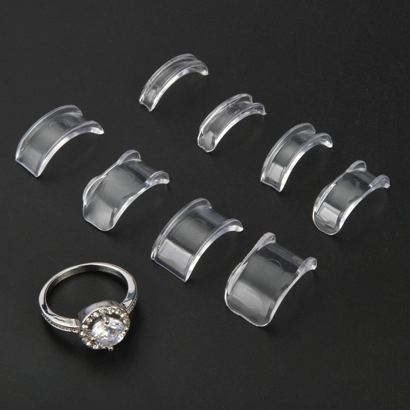 8 Maten Siliconen Onzichtbare Clear Ring Maat Richter Resizer Losse Ringen Reducer Ring Sizer Fit Elke Ringen Sieraden Gereedschap