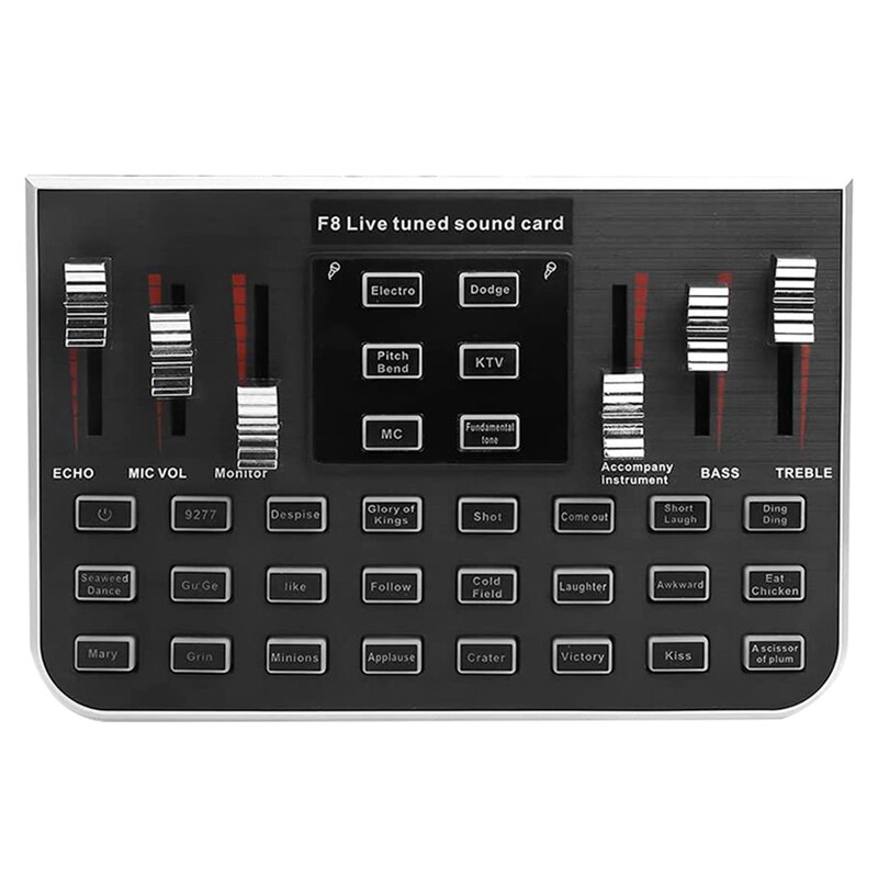Mool live soundkarte  f8: universeller audiomixer mit sprachkonvertierung und 18 interessanten soundeffekten, soundkarte für computermischung: Default Title