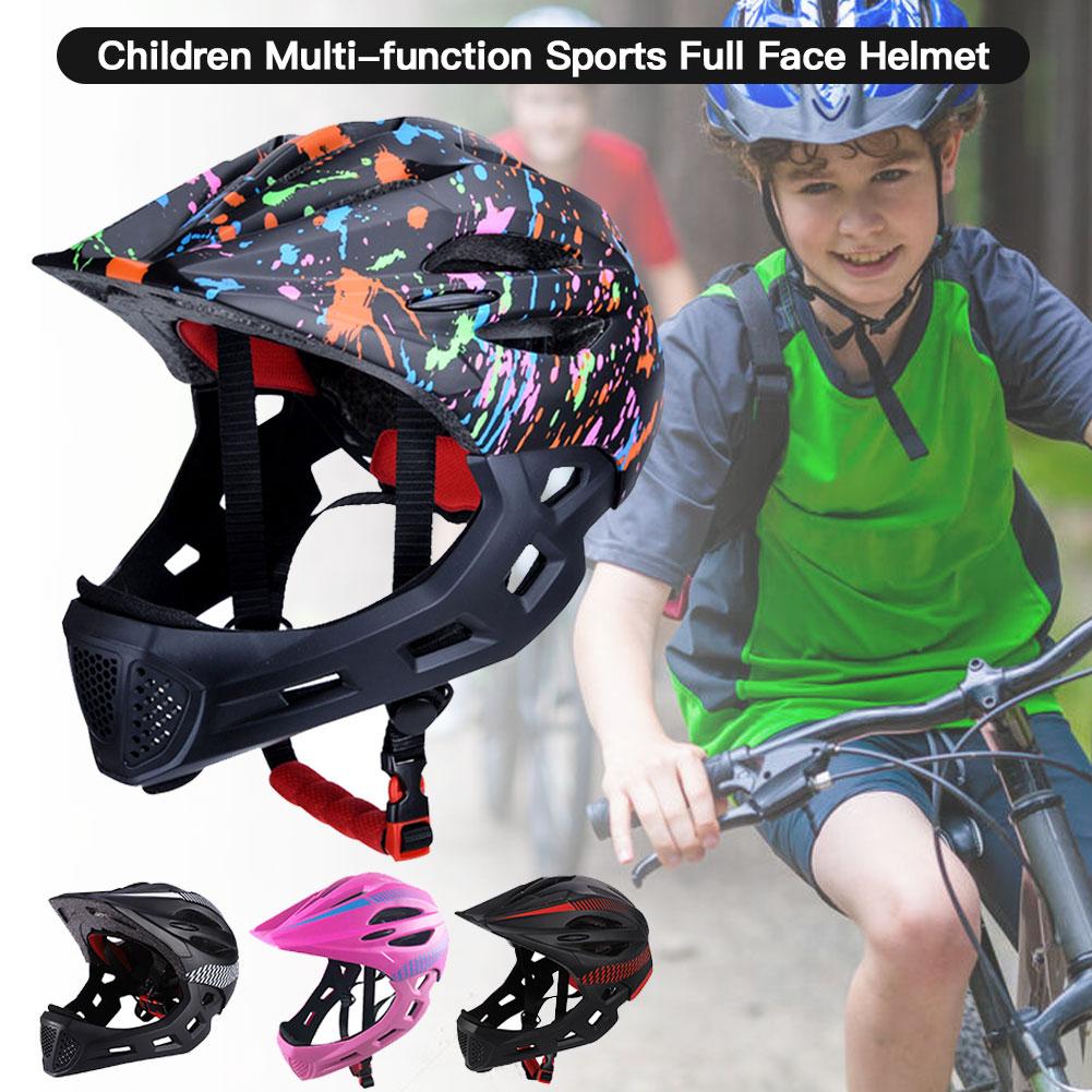 Children Bicycle Helmet Multi-function Sports Full Face Helmet With Taillights For Cycling And Skating Sport Safety Helmets