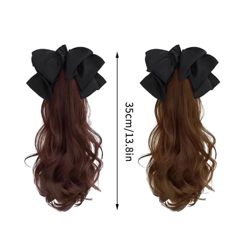 Extensions capillaires synthétiques longues et bouclées pour femmes, postiche avec nœud, pince à cheveux naturelle, postiche moelleuse