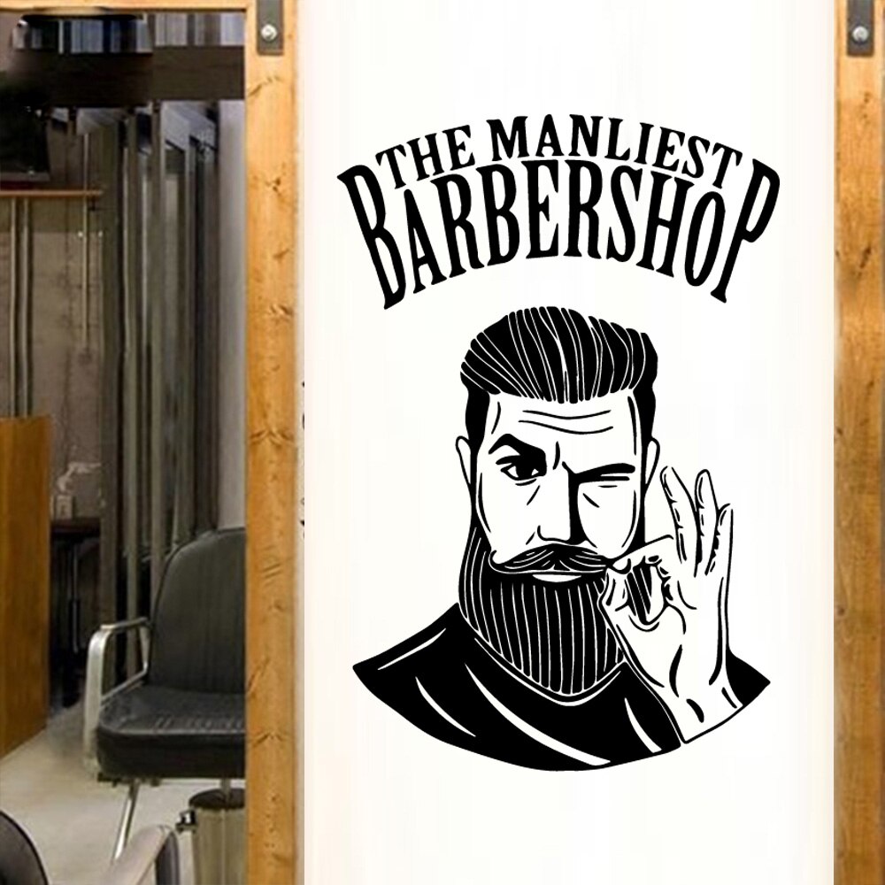 Decoratie voor een kapperszaak, muursticker voor een knipbeurt, stickers voor op maat gemaakte etalageglazen, muurschilderingen #39 #39