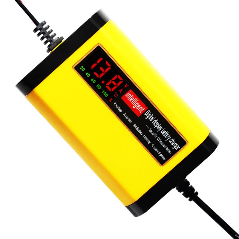 Auto Motorfiets Acculader 12V 2A Volledige Automatische 3 Stadia Lood-zuur Agm Gel Intelligente Lcd Display Opladen Auto accessoires