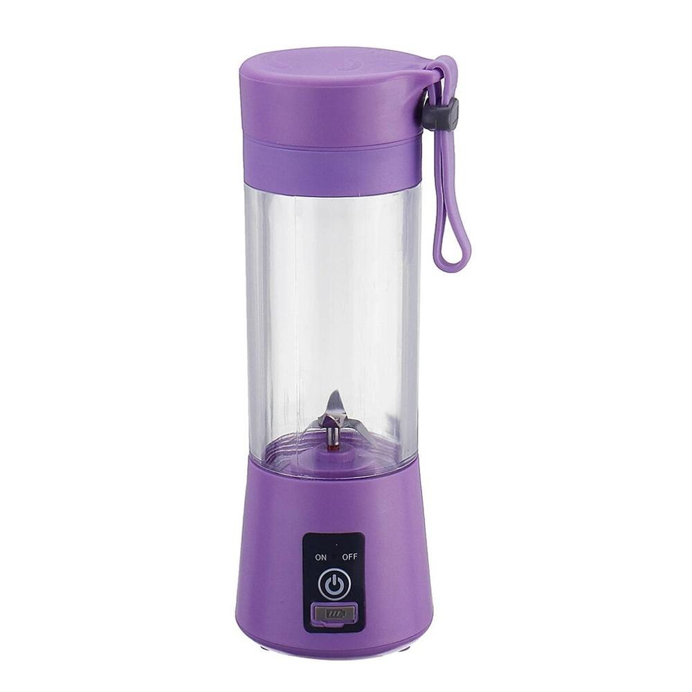 Portable Electric Juice Cup USB Electric Fruit Juicer Handheld Smoothie Maker Juice Cup USB Blender Charging Cable: purple