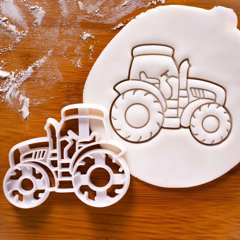 Molde de ingeniería de dibujos animados para galletas, cortador de galletas, glaseado de Fondant, de Tractor, de mantequilla y camión de bomberos: Tractor