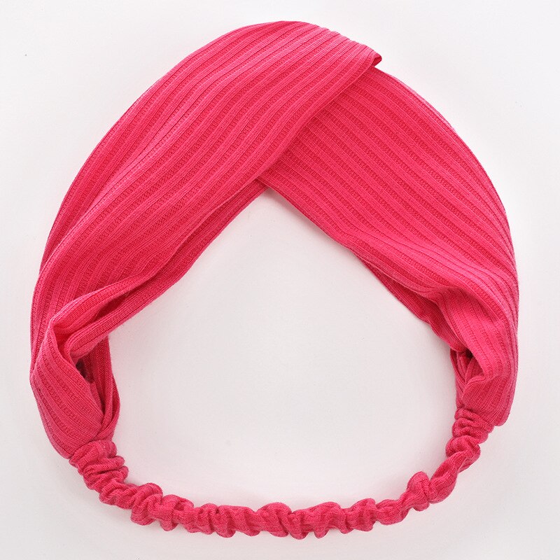 Bohemian Meisjes Haarband Haaraccessoires Cross Top Knoop Elastische Hoofdbanden Voor Vrouw Zachte Effen Kleur Twisted Geknoopt Hoofdband: PZ15