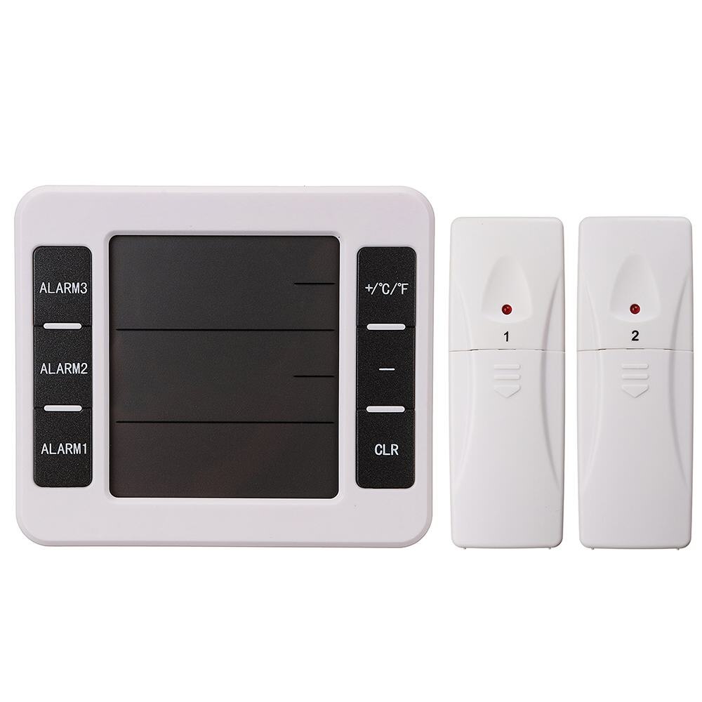 Wireless Sensor Alarm Thermometer Digital Indoor Outdoor Thermometers Weather Station Electronic Refrigerator Thermometer: 3 Alarm