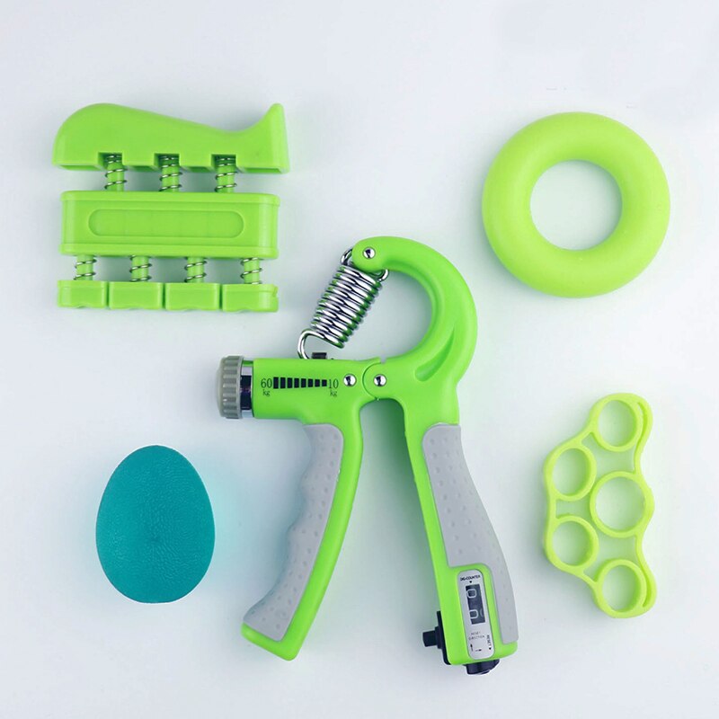 5 Piece Spring Hand Grip Power Strength Expander Finger Grip Power Strengthener Portable Pocket Muscle Developer Tainer Tools: 5pcs set(Green)