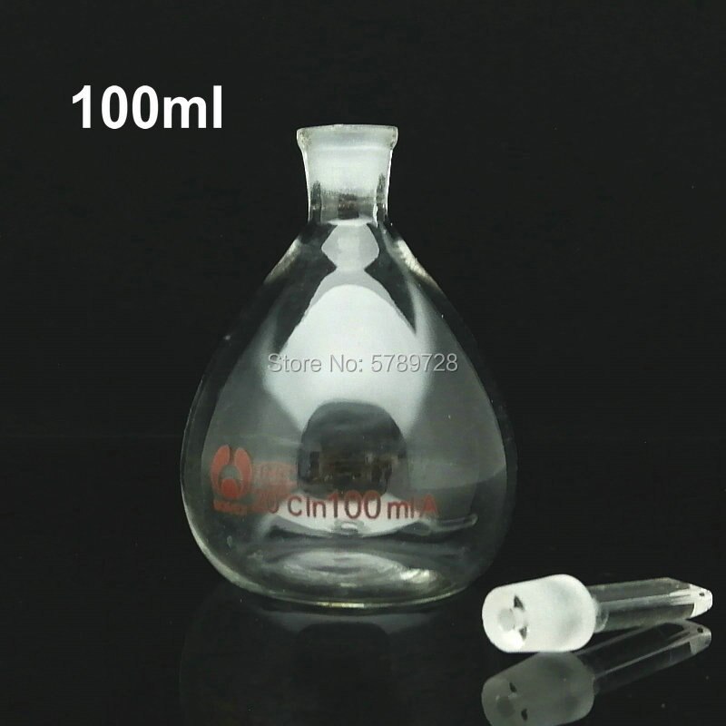 Picnómetro de vidrio para laboratorio, botella de gravedad en forma de bola, picnómetro sólido, equipo de laboratorio, cristalería, 5ml, 10ml, 25ml, 50ml, 100ml, 1 ud.