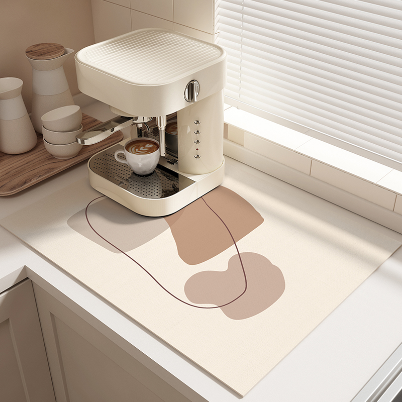 Küchenzubehör saugfähig Küche Abtropfmatte für Couchtisch, Geschirr, Abtropfmatte Küche Abfluss Pads Geschirr Matte: XL / Brown