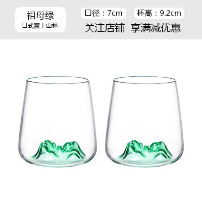 Vasos de cristal de estilo nórdico, vasos dobles transparentes, creativos, aptos para beber, gobetas y Verres, EK50GC: green 2 pieces