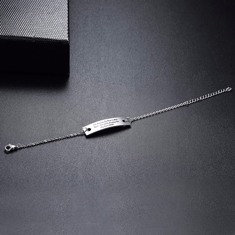 Ik Zal Altijd Uw Meisje. Je Zal Altijd Mijn Hero Armband In Roestvrij Staal Gegraveerd Armband Voor