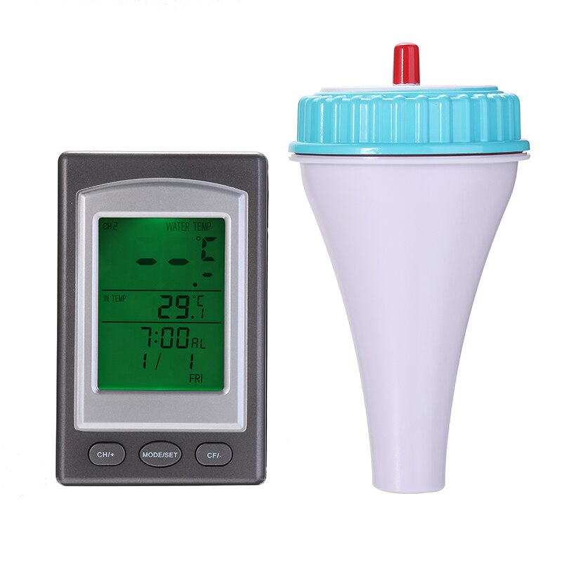 Floating Pool Thermometer Transmitter Wireless Remote for Spa Tub Waterproof Time Alarm Calendar Floating Thermometer